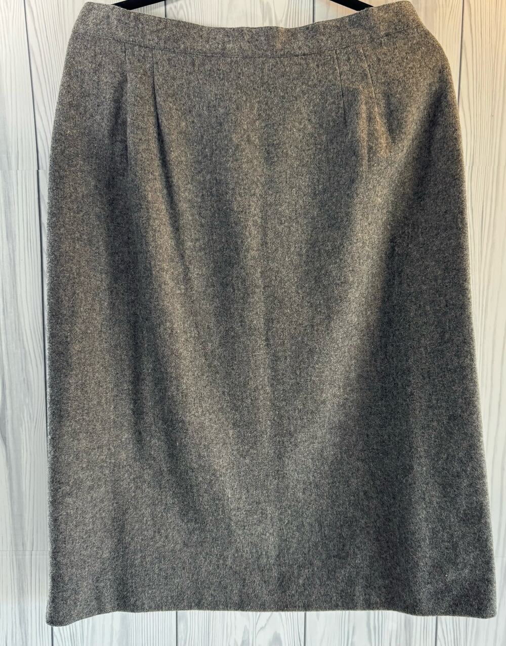 Vintage Diane Richard Skirt Womens 16 Gray Wool Blend Lined Knee